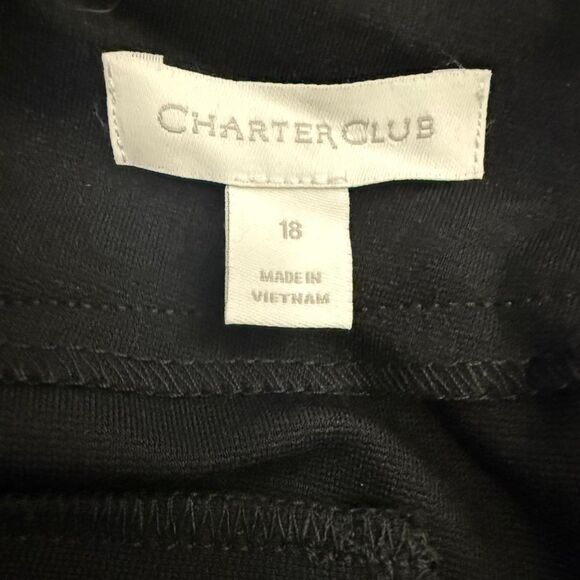 CHARTER CLUB Black Wide Leg Crop Pants, NWT! Size 18 - Picture 5 of 9